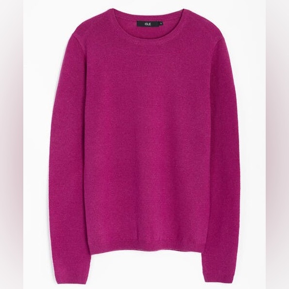 Isle Pink Merino Wool Sweater Size Large Crew Neck Long Sleeve Edinburgh - Picture 1 of 5